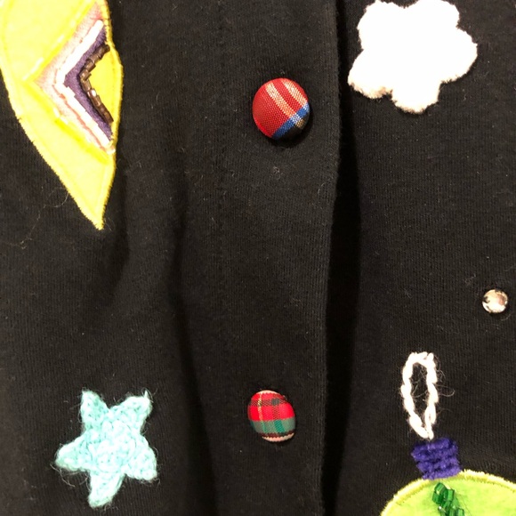 Vtg Beaer Beaded Christmas Sweater Size Medium - Picture 6 of 11